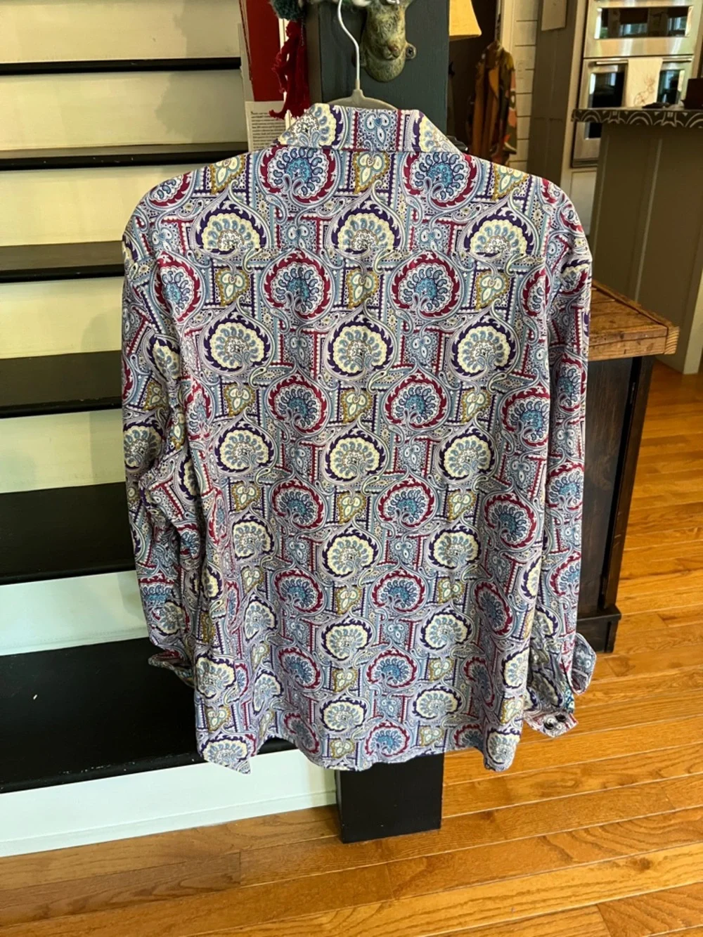 Robert Graham Multicolor Paisley Button-Down Shirt with Blue and Red Accents - Picture 8 of 8